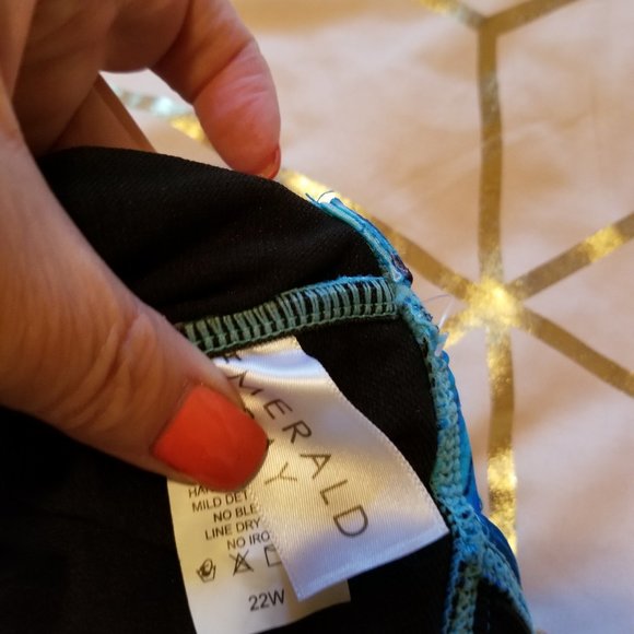 Blue Multi Color Halter One Piece Bathing Suit - Picture 5 of 5